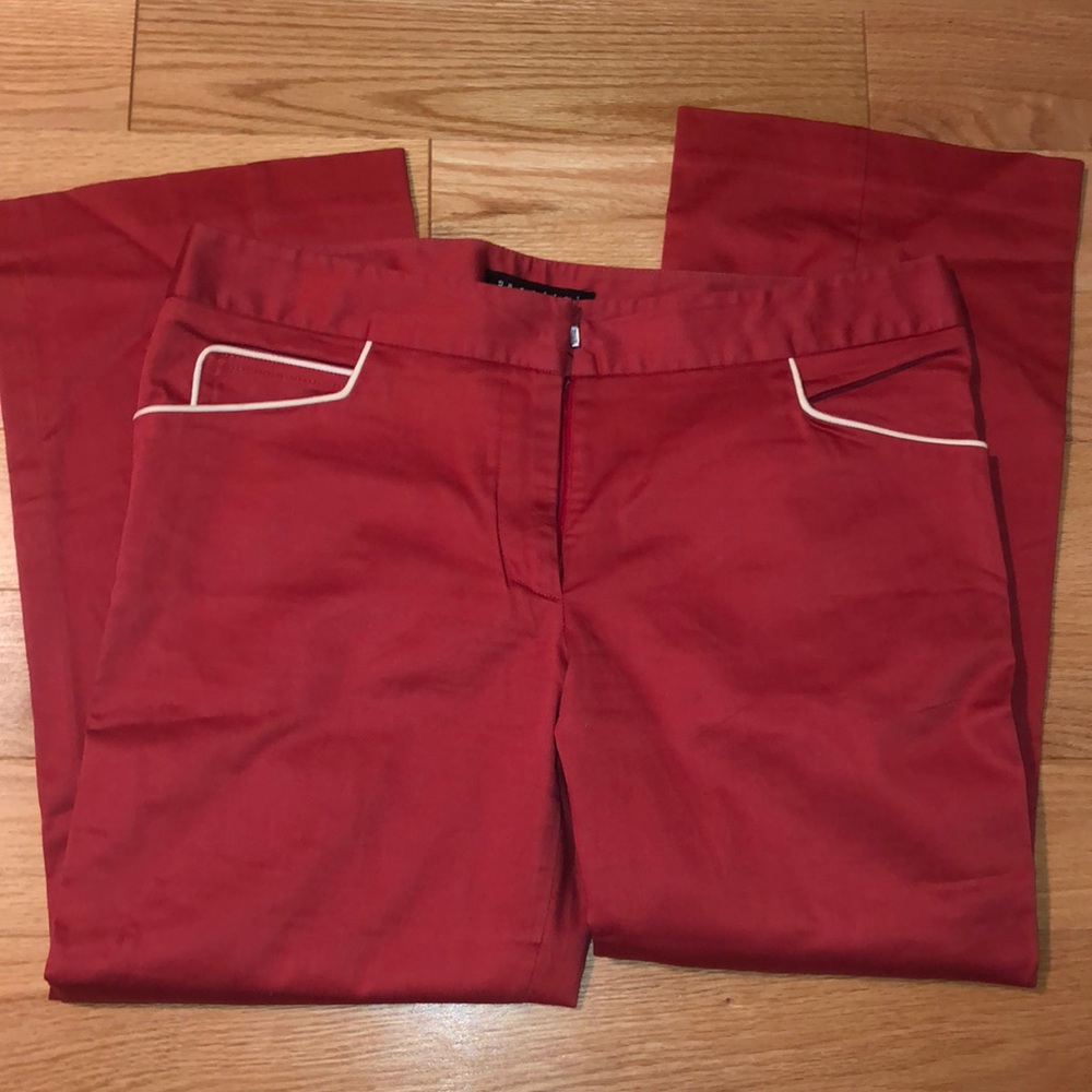 Parallel. Red cropped khakis. Size 27